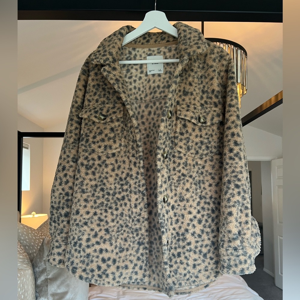 Abercrombie Leopard print Sherpa jacket, shacket